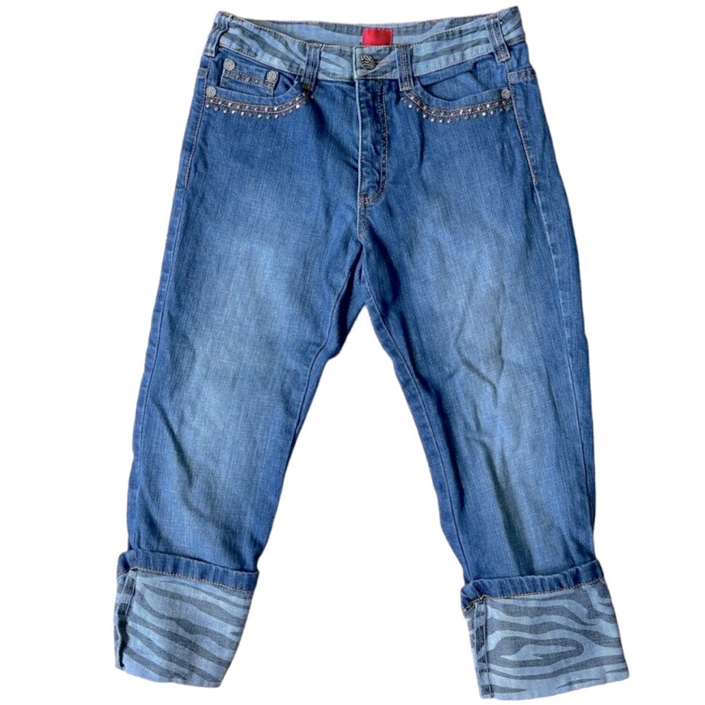 Western Studded Vintage 80s Crop Jeans  10